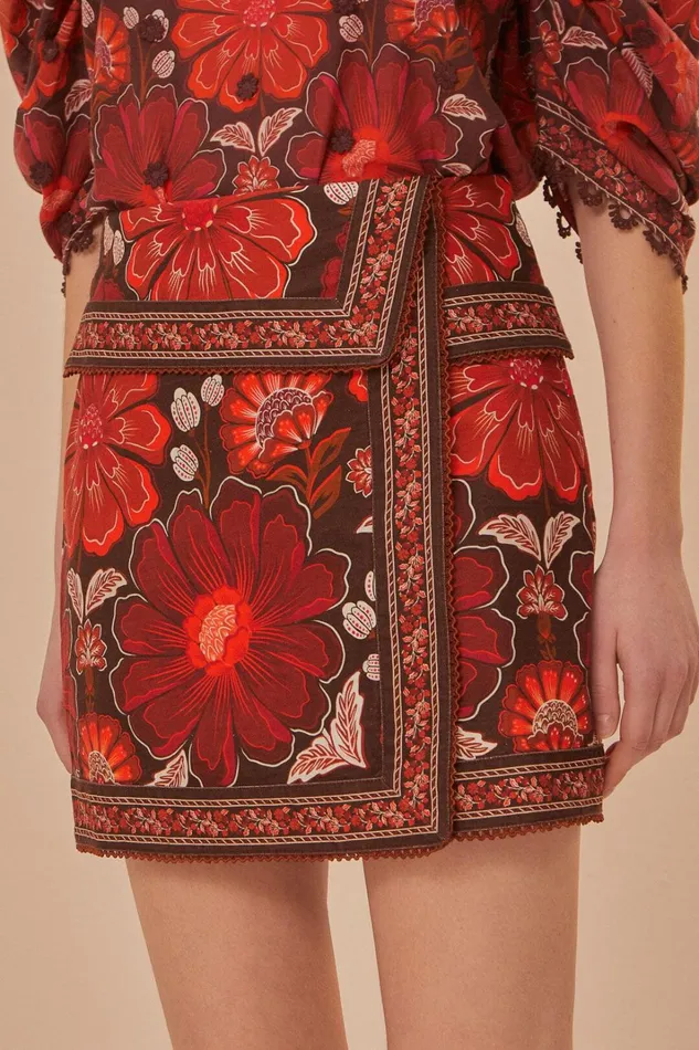 Women Gigi Tapestry Skirt Gigi Tapestry Brown FARM Rio Skirts Women Gigi Tapestry Skirt Gigi Tapestry Brown FARM Rio Skirts