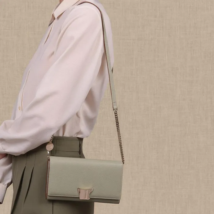 Women Green Leather Crossbody Bag Santoni Bags