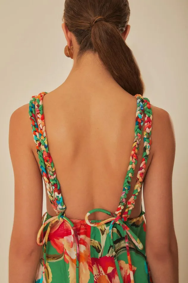 Women Green Tropicart Sleeveless Midi Dress Tropicart Green FARM Rio Midi Dresses