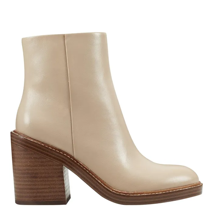 Women Haleena Round Toe Bootie Nude Marc Fisher Casual Boots