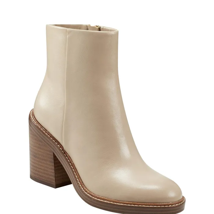 Women Haleena Round Toe Bootie Nude Marc Fisher Casual Boots