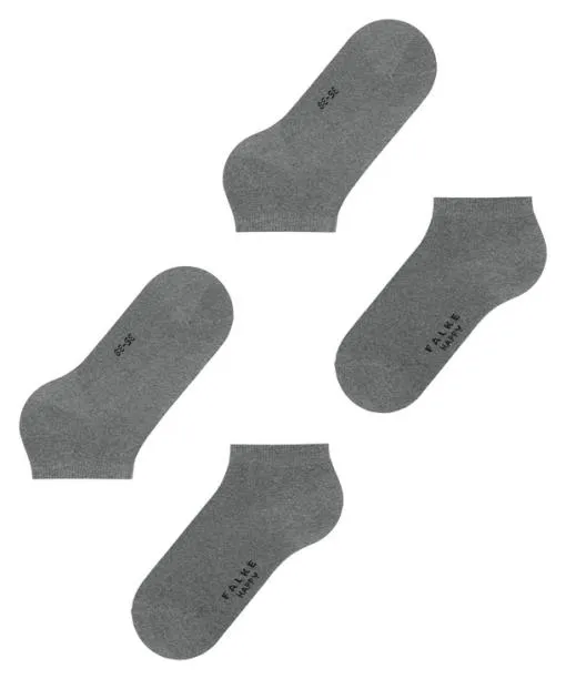 Women Happy 2Pack Women Sneaker Socks Light Greymel FALKE Ankle Socks
