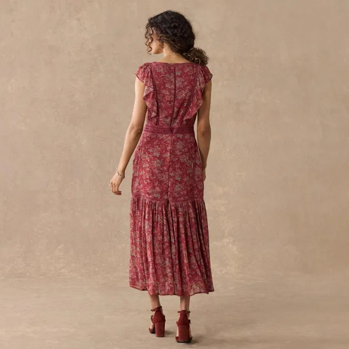 Women Harvest Florals Dress Red Plum Sundance Catalog Dresses and Jumpsuits Women Harvest Florals Dress Red Plum Sundance Catalog Dresses and Jumpsuits