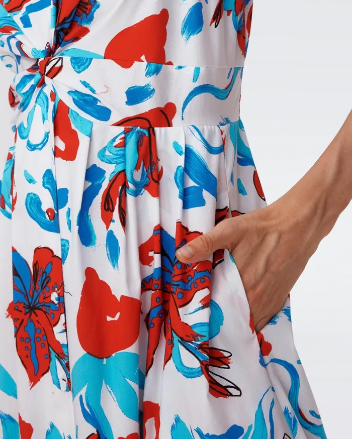 Women Heather Dress Brush Floral Red DVF Dresses