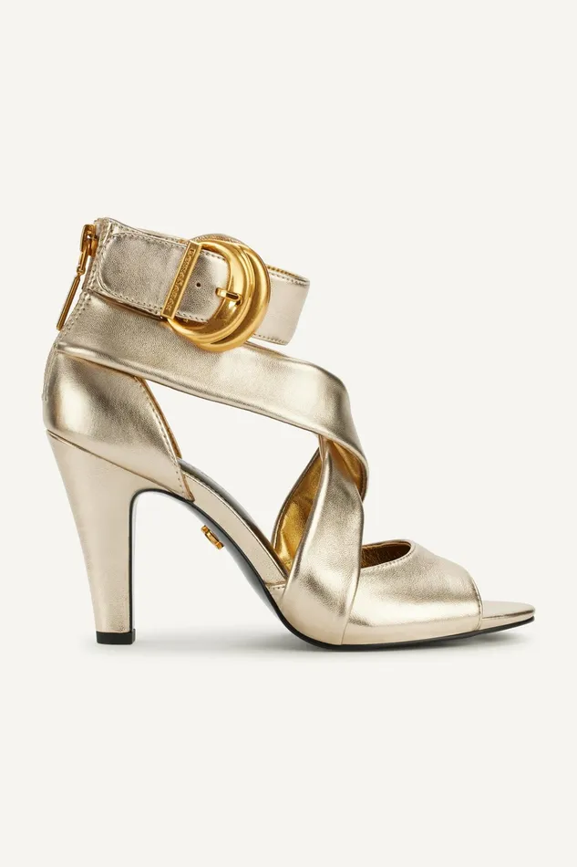 Women Heels And Wedges Donna Karan CLARI STRAPPY SANDAL White Gold