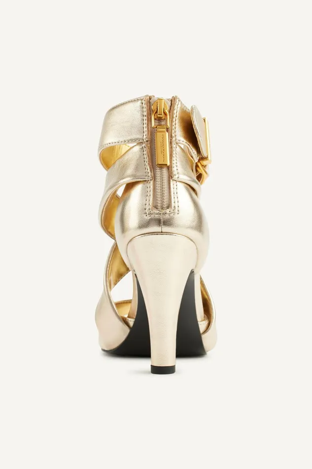 Women Heels And Wedges Donna Karan CLARI STRAPPY SANDAL White Gold