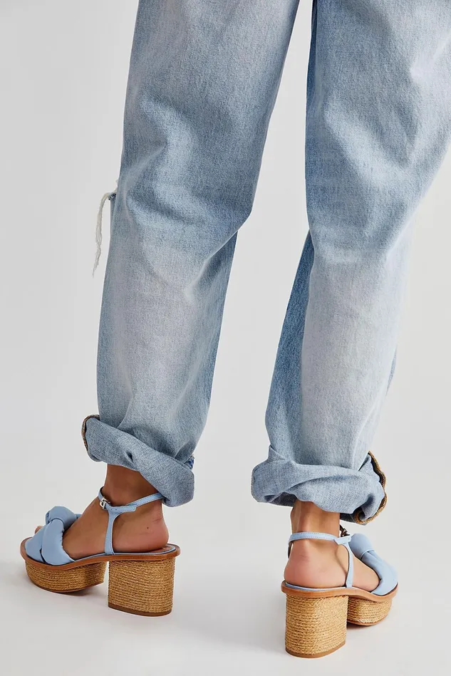 Women Heels Wedges Free People Mckenna Puffy Platforms Ocean
