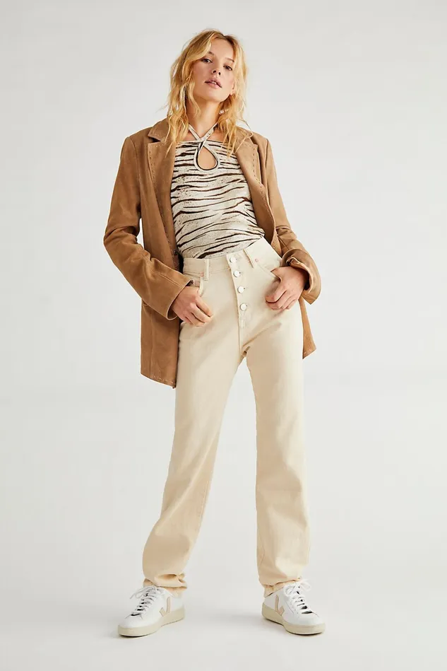 Women Jeans Free People ZGY Straight Up Jeans Sandstone