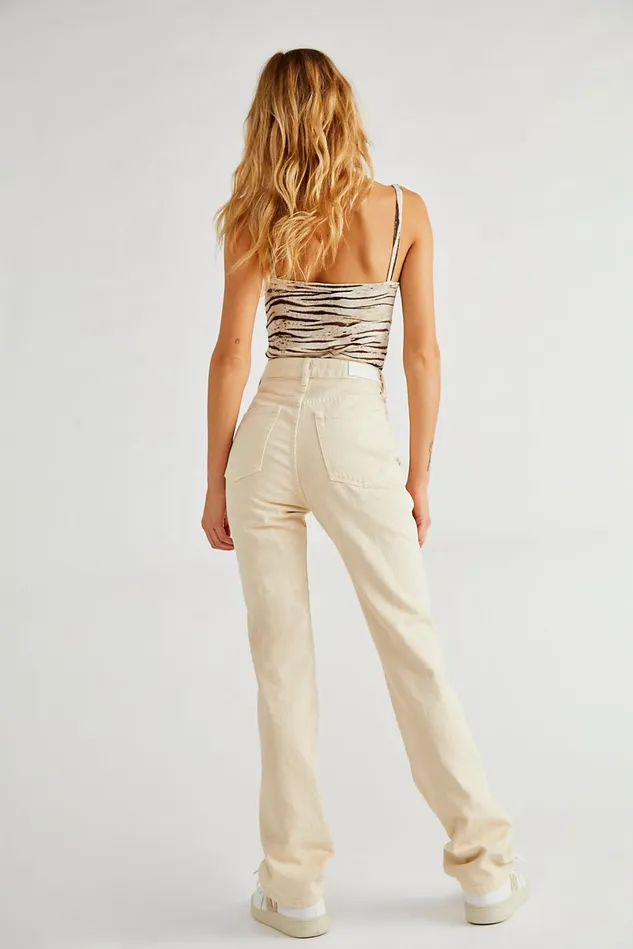 Women Jeans Free People ZGY Straight Up Jeans Sandstone