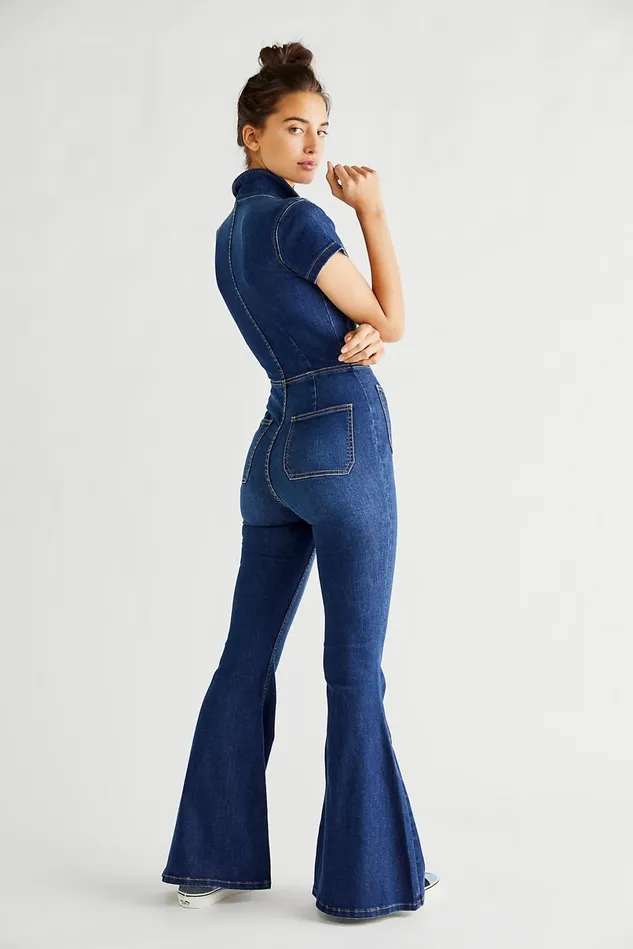 Women Jumpsuits Free People Hearts Beat Coverall Neo Blue