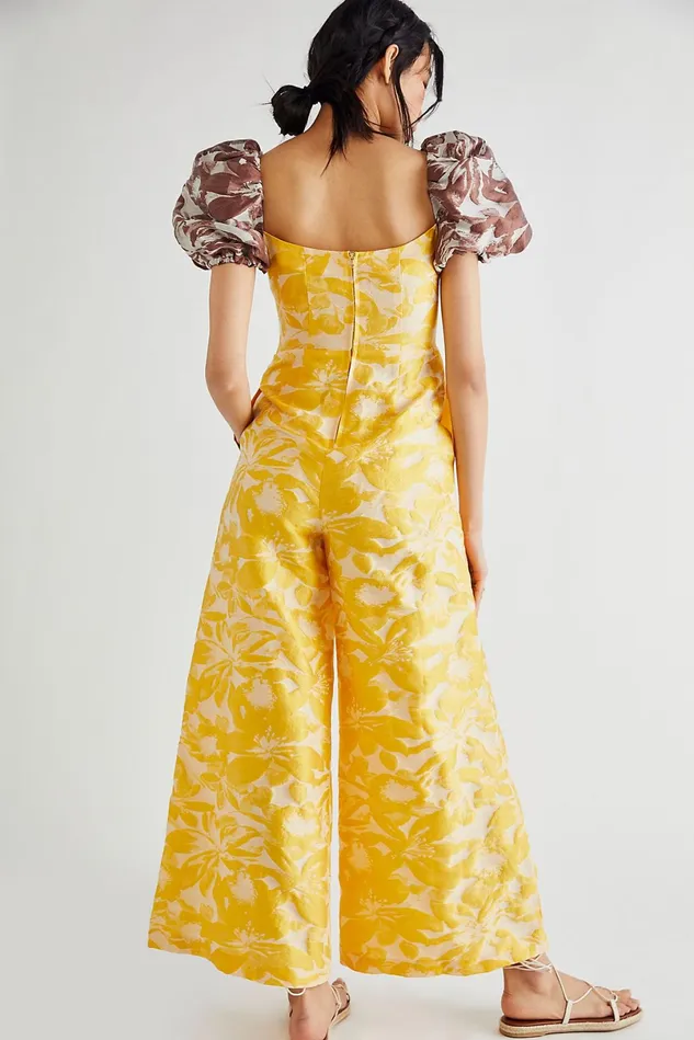 Women Jumpsuits Free People Maise Jumpsuit Golden Combo