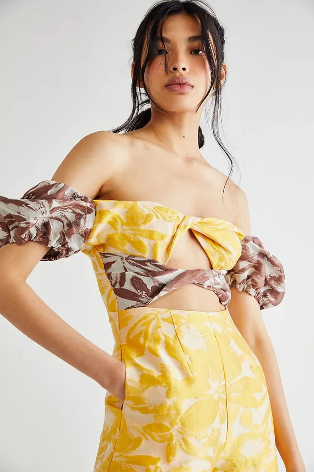 Women Jumpsuits Free People Maise Jumpsuit Golden Combo