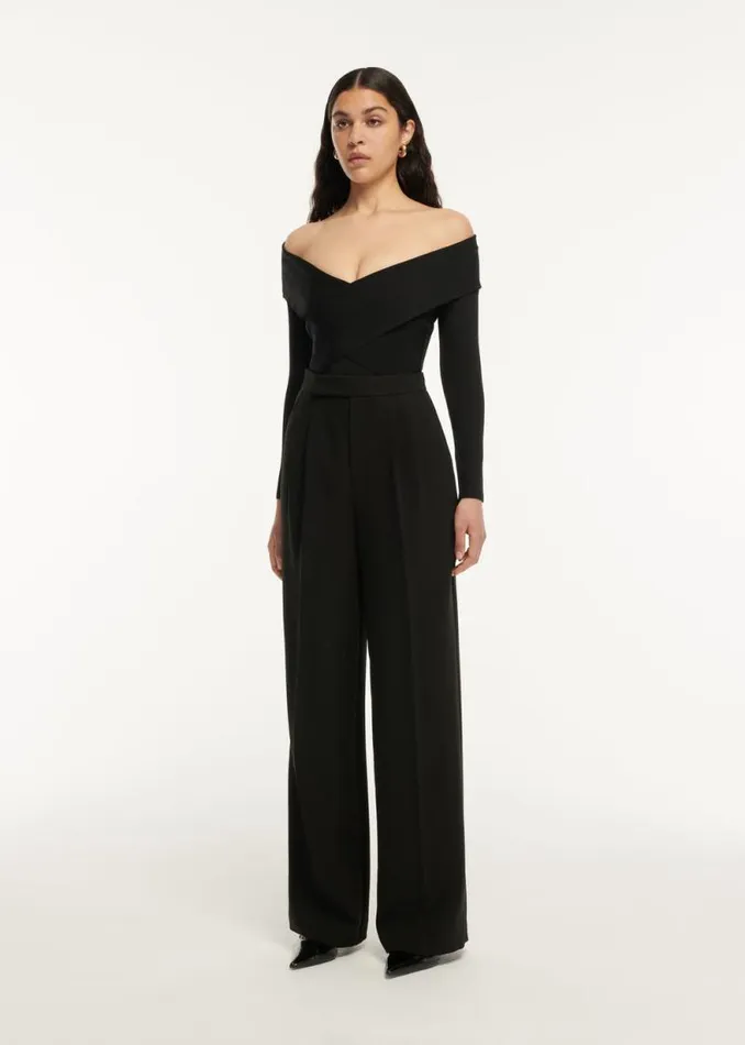 Women Jumpsuits Roland Mouret Long Sleeve Flat Knit Bodysuit