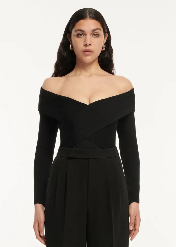 Women Jumpsuits Roland Mouret Long Sleeve Flat Knit Bodysuit