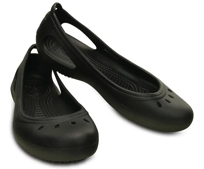 Women Kadee Work Flat Black Crocs Flats