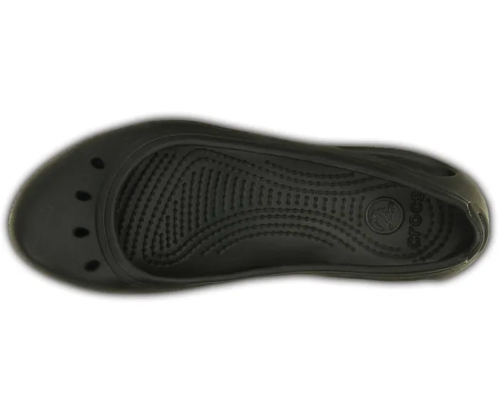 Women Kadee Work Flat Black Crocs Flats