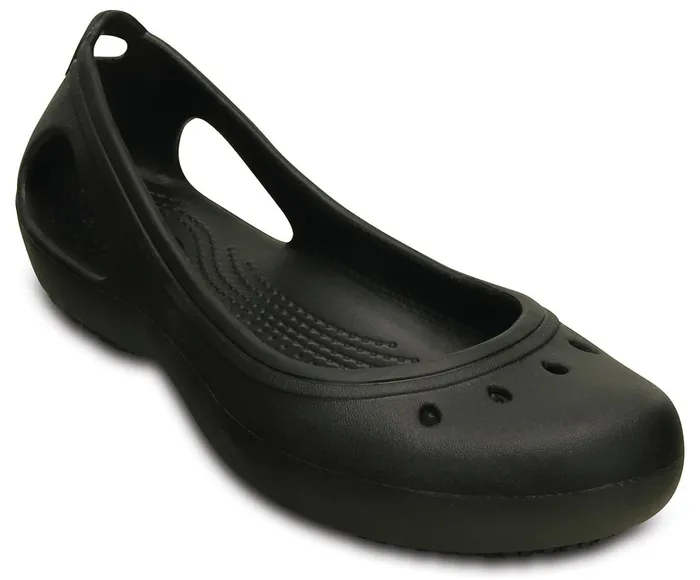 Women Kadee Work Flat Black Crocs Flats