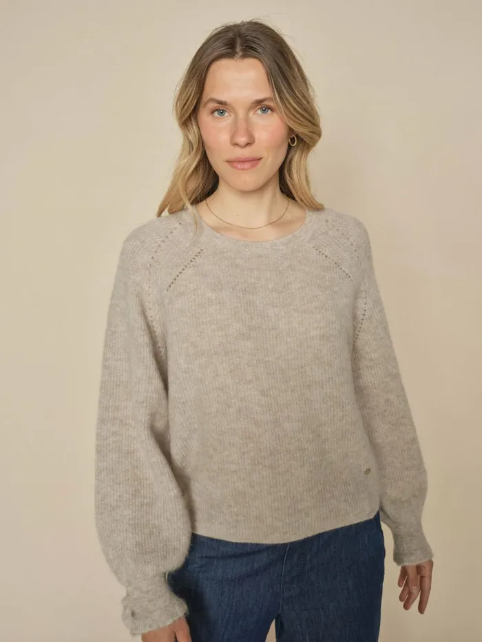 Women Knits MOS MOSH MMTalli LS Knit Feather Gray