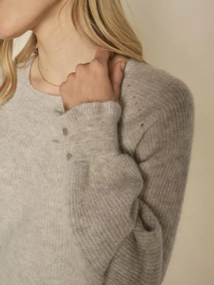 Women Knits MOS MOSH MMTalli LS Knit Feather Gray