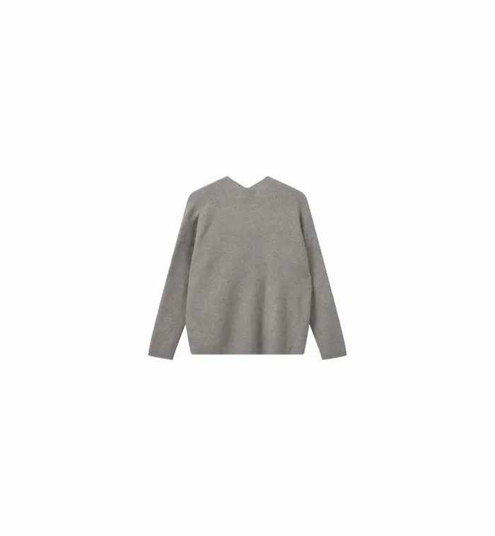 Women Knits MOS MOSH MMThora VNeck Knit Grey Melange