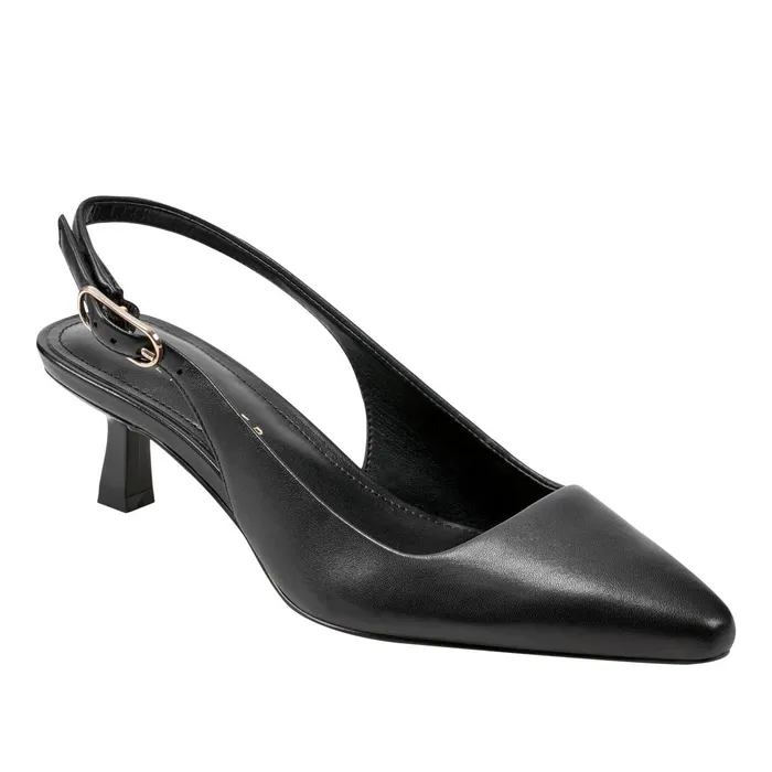 Women Kory Slingback Pump Black Leather Marc Fisher Heels and Pumps
