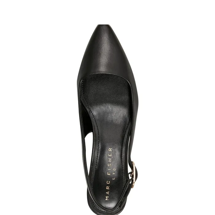 Women Kory Slingback Pump Black Leather Marc Fisher Heels and Pumps