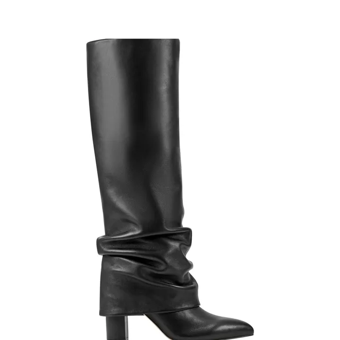 Women Lalita Foldover Dress Boot Black Leather Marc Fisher Dress Boots