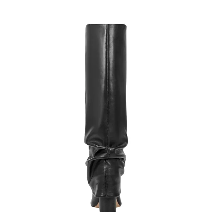 Women Lalita Foldover Dress Boot Black Leather Marc Fisher Dress Boots