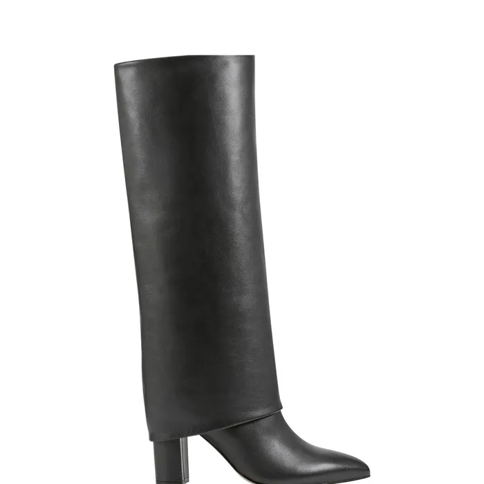 Women Leina Block Heel Pointy Toe Dress Boot Black Marc Fisher Boots and Booties