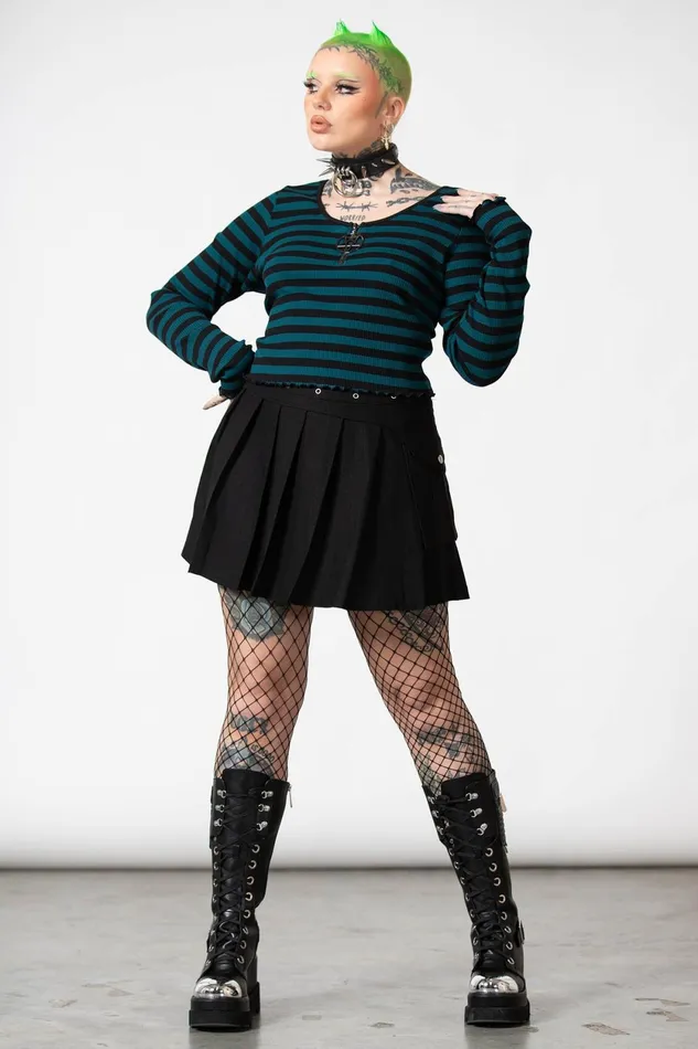 Women Long Sleeves Killstar Chimera Long Sleeve Top GREEN