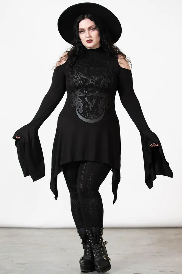 Women Long Sleeves Killstar Kiss 039N039 Spell Long Sleeve Top
