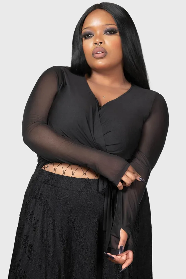 Women Long Sleeves Killstar Sunset Wrap Top