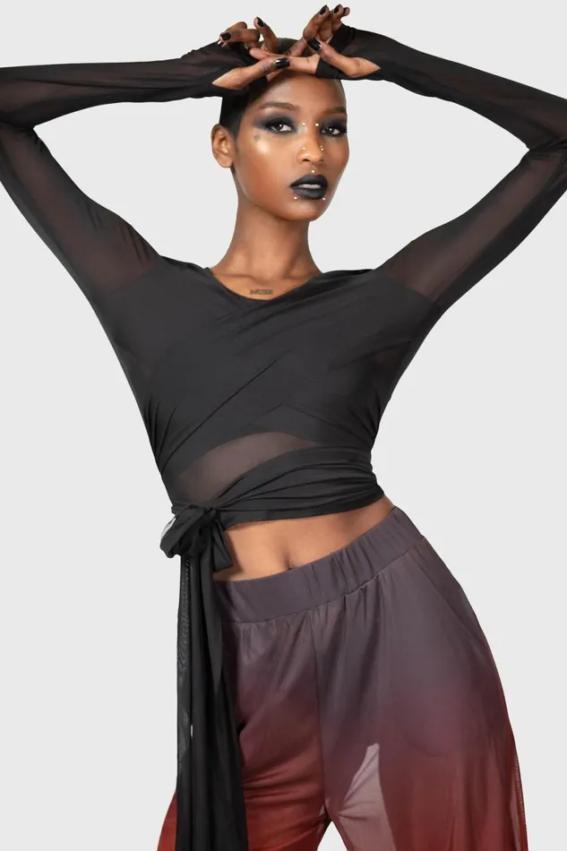 Women Long Sleeves Killstar Sunset Wrap Top