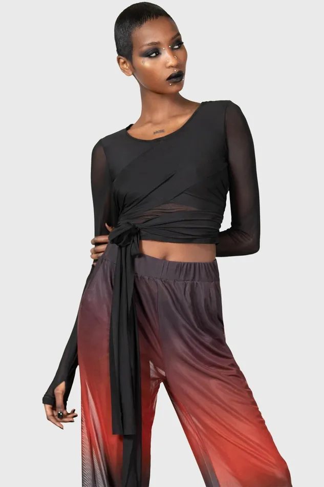 Women Long Sleeves Killstar Sunset Wrap Top