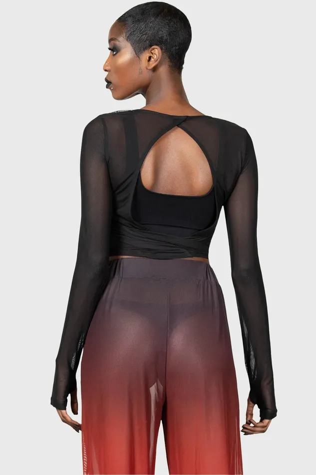 Women Long Sleeves Killstar Sunset Wrap Top