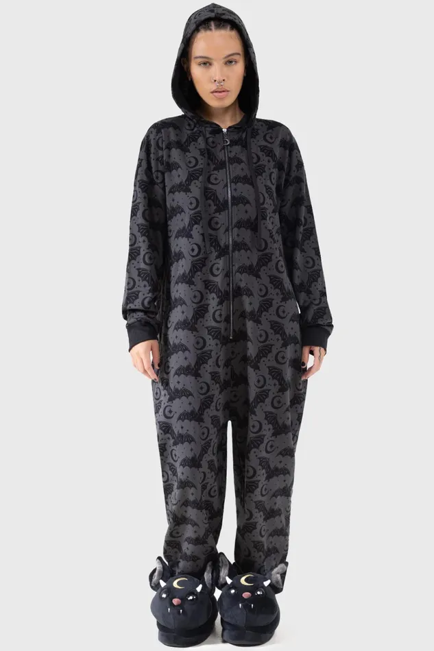 Women Loungewear Killstar Cosmic Bat Onesie