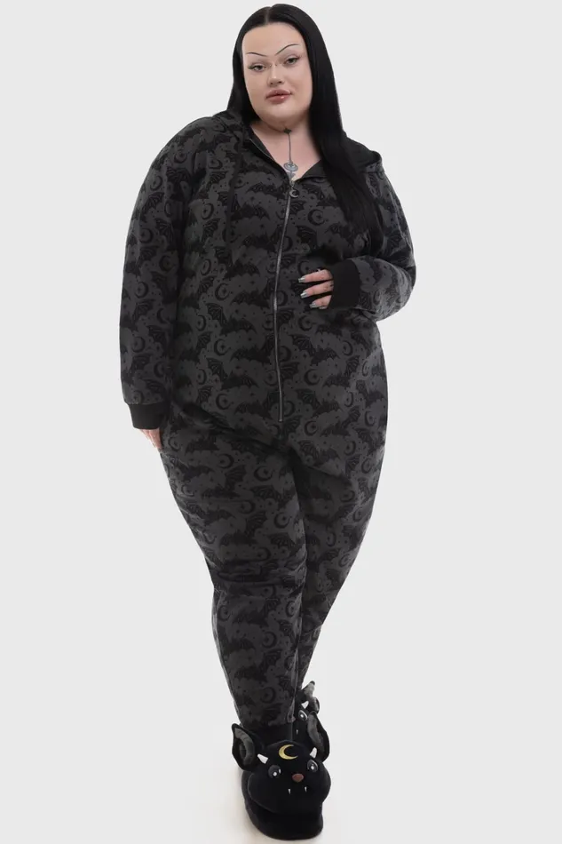 Women Loungewear Killstar Cosmic Bat Onesie