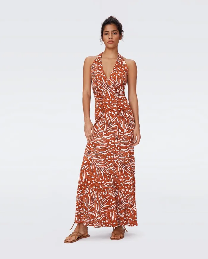 Women Makayla Dress Huge Water Tiger Caramel DVF Dresses