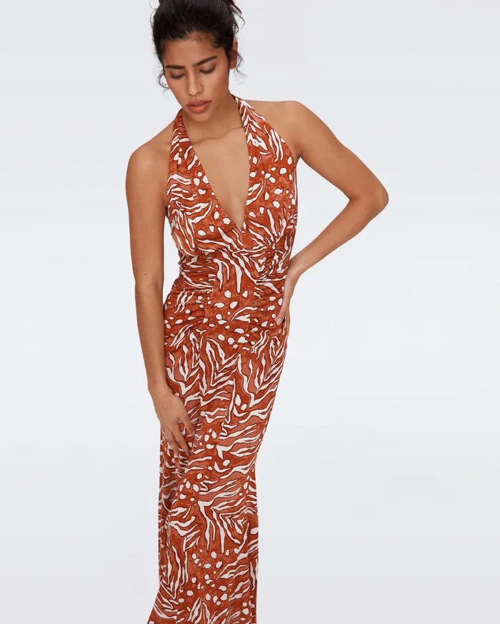 Women Makayla Dress Huge Water Tiger Caramel DVF Dresses