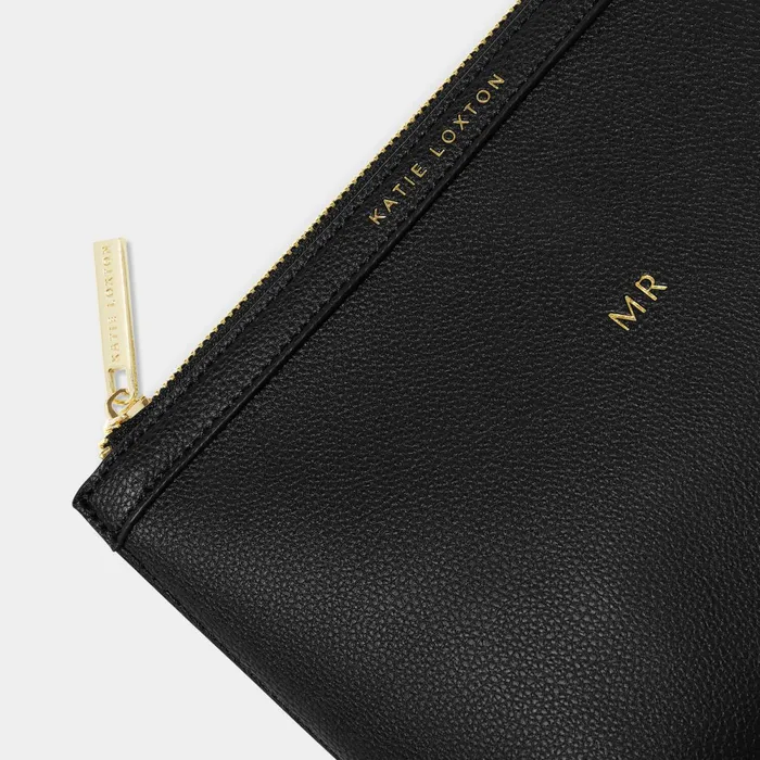 Women Makeup and Wash Bags Katie Loxton Wash Bags Set 8211 Mr and Mrs 8211 Black and Off White