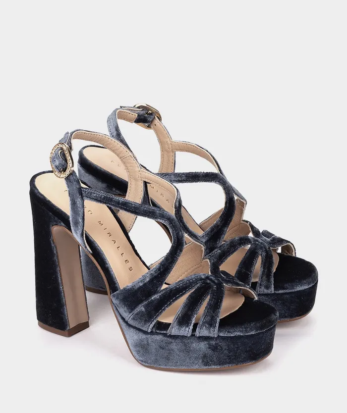 Women Malawi Blue 8211 Heeled Sandals Pedro Miralles