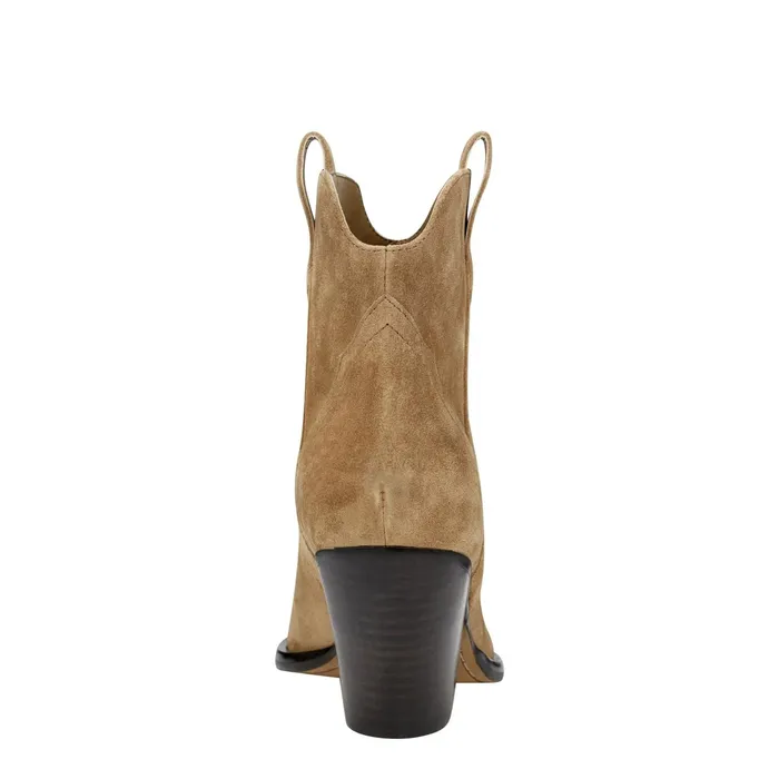 Women Marlie Western Bootie Natural Suede Marc Fisher Booties