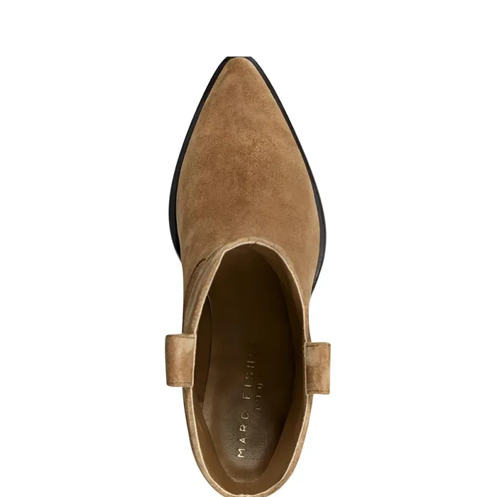 Women Marlie Western Bootie Natural Suede Marc Fisher Booties