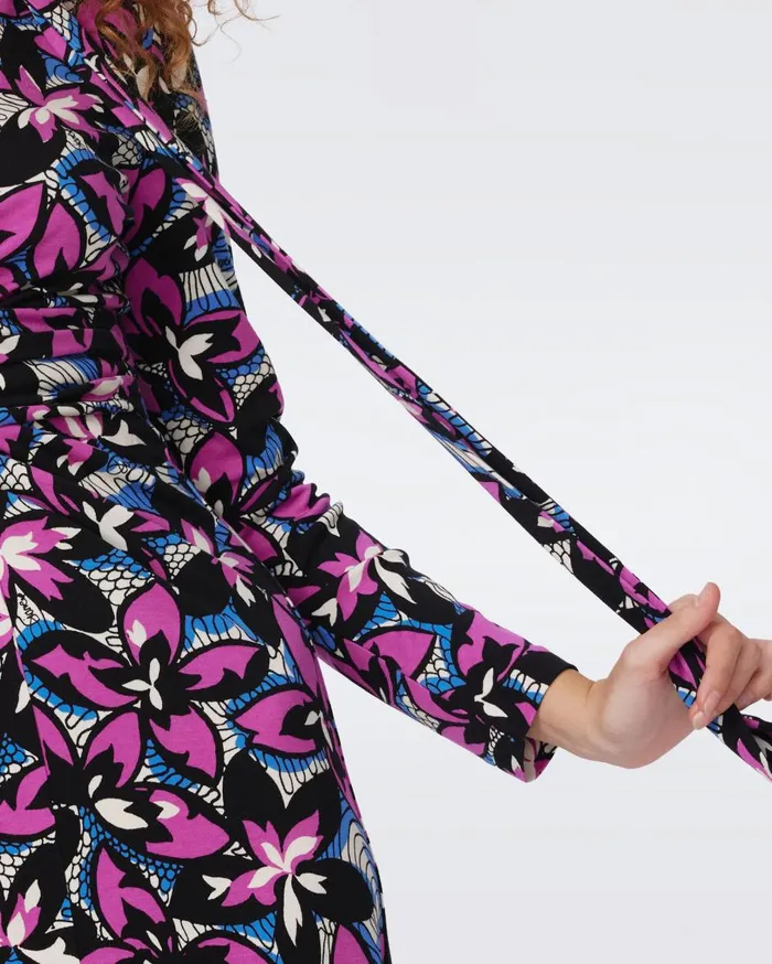 Women Marsha Dress Fishnet Floral Purple Blush DVF Dresses