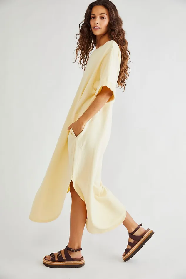 Women Maxi Dresses Free People Lazy Day TShirt Dress Sunlit