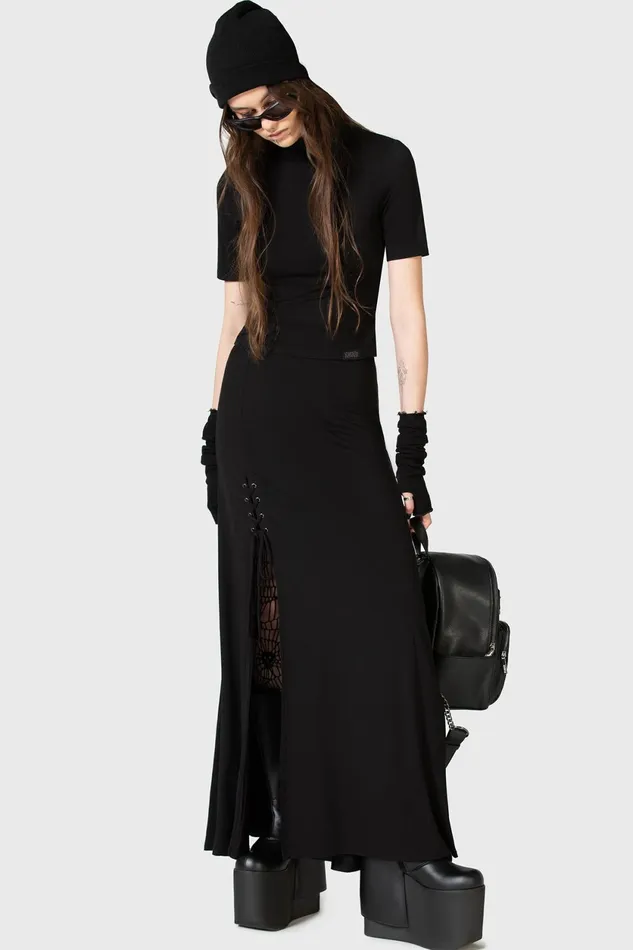 Women Maxi Skirts Killstar Secretly Weep Maxi Skirt