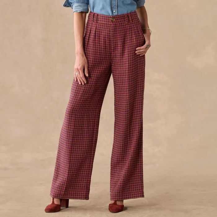 Women Mayra Plaid Pants Rouge Sundance Catalog Pants and Shorts Women Mayra Plaid Pants Rouge Sundance Catalog Pants and Shorts
