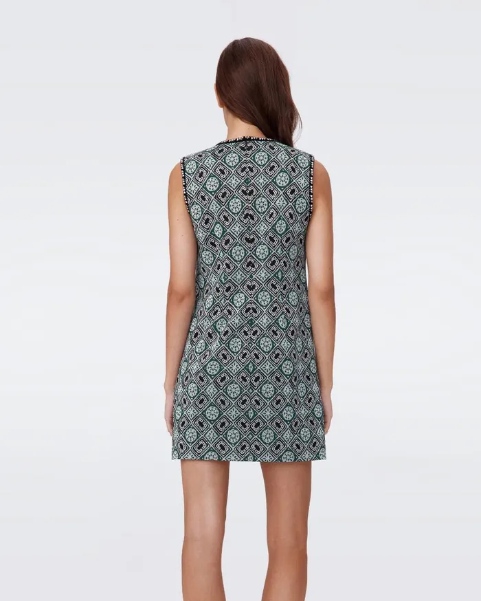 Women Medusa Knit Jacquard Dress Paper Cut Geo DVF Dresses