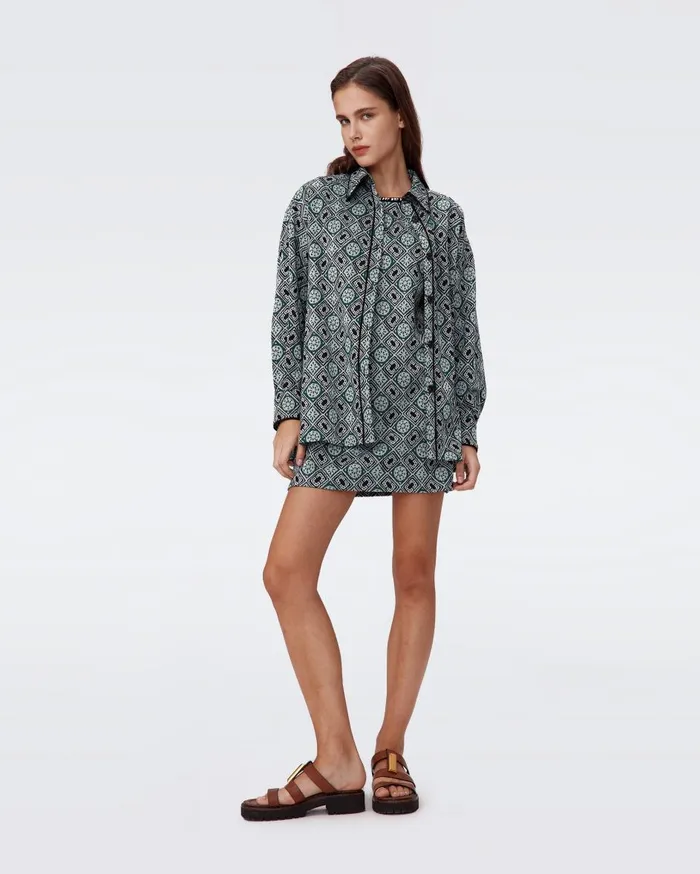 Women Medusa Knit Jacquard Dress Paper Cut Geo DVF Dresses