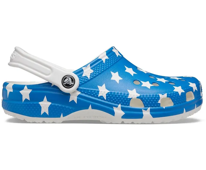 WomenMen Classic American Flag Clog White Multi Crocs Clogs